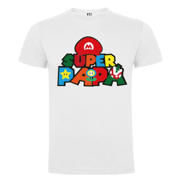 Camiseta blanca Super Papa Bros - Día del Padre